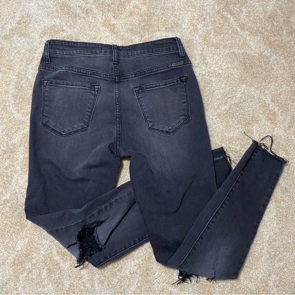 KanCan Distressed High Waisted Black Studded Jeans 7 - Picture 6 of 11